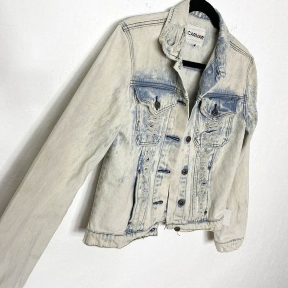 LF Carmar Acid Wash Distressed Jean Jacket - Picture 1 of 3